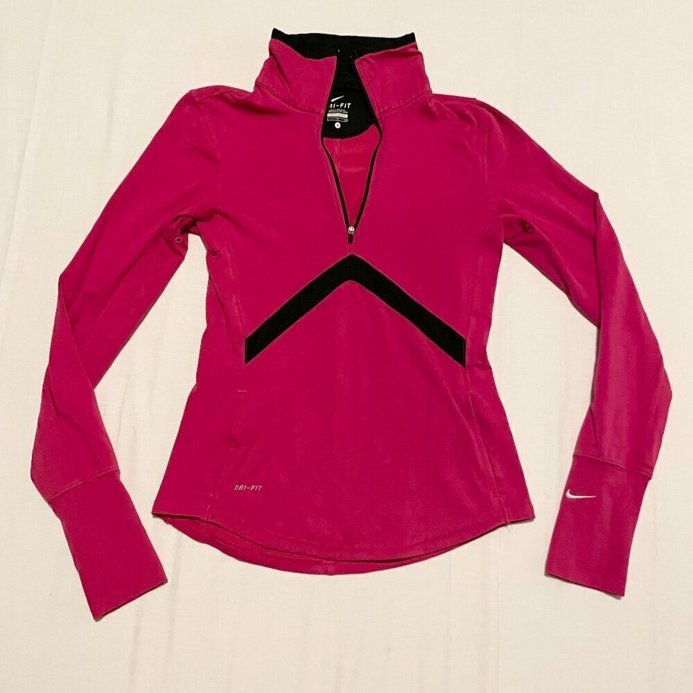 Nike Dri Fit Long Sleeve Sweatshirt Half Zip Womens Size Small